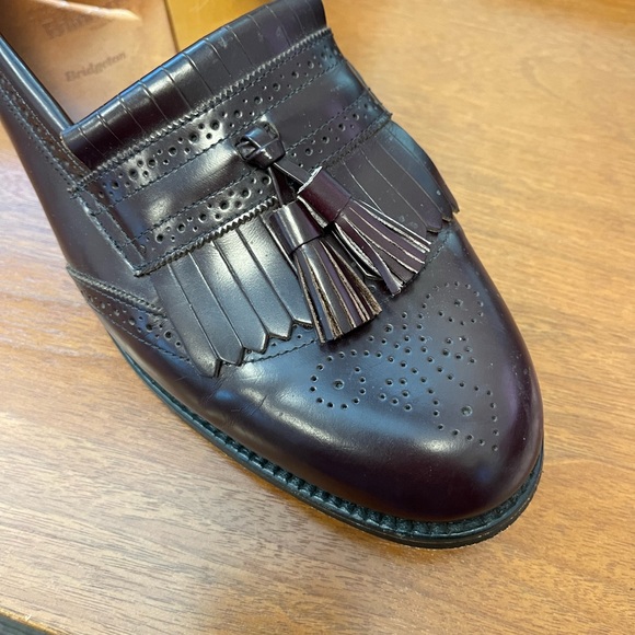 Men's Allen Edmonds Bridgeton Tassel Loafers Size 10.5 D Deep Burgandy - Picture 4 of 5